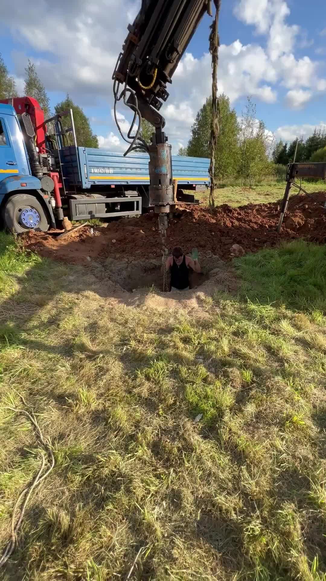 Колодец ,Бурение колодца машиной | Монтаж колец | Дзен