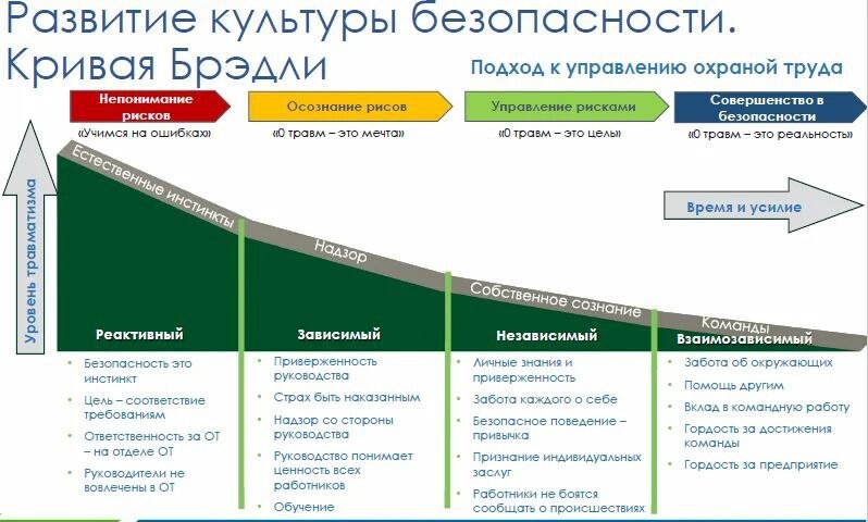 Культура охраны труда в организации. Кривая Дюпона Брэдли. Диаграмма Брэдли охрана труда. Этапы развития культуры безопасности. Уровни развития культуры безопасности.