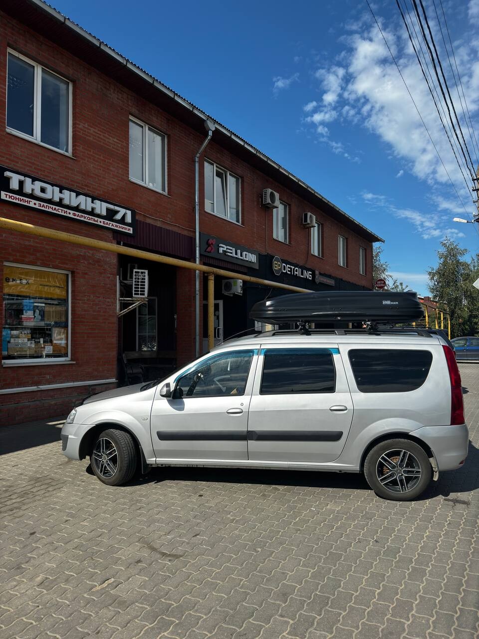 Установка багажника и автобокса 470л на Лада Ларгус в Туле