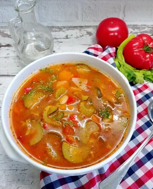 Овощной суп-рагу с кабачками