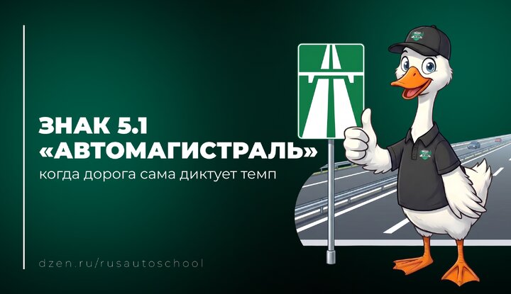 Знак 5.1 «Автомагистраль»: когда дорога сама диктует темп.