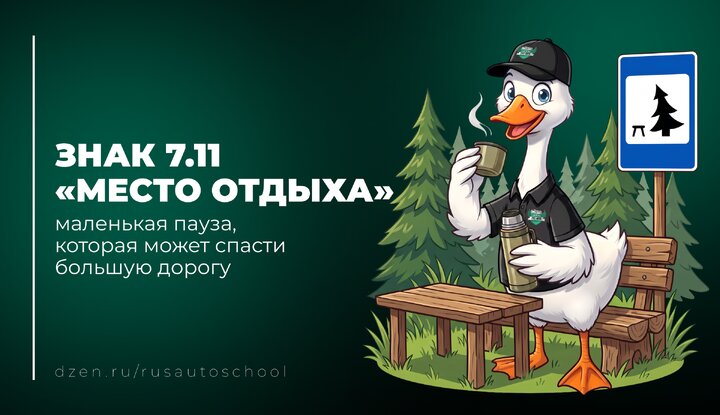 Знак 7.11 «Место отдыха»: маленькая пауза, которая может спасти большую дорогу.