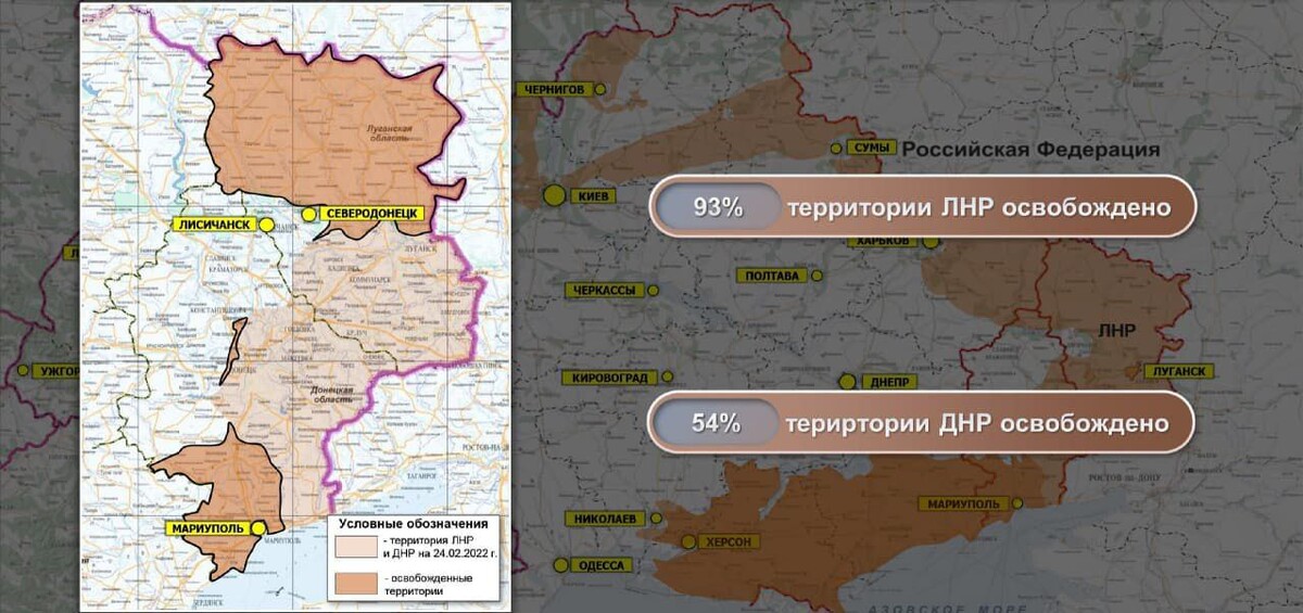 Карта украины освобожденная территорией лнр днр