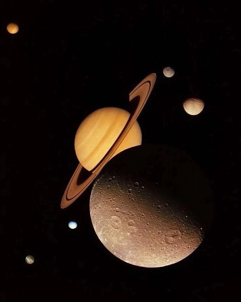 Кольца сатурна и его спутники