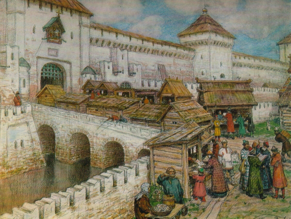 Картина васнецова книжная лавка описание