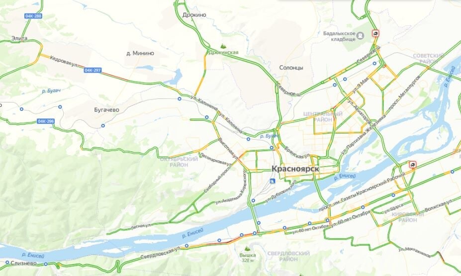 Карта роева ручья в красноярске