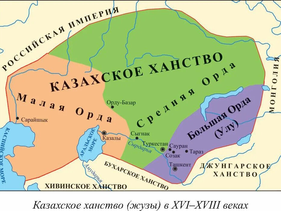 Границы казахстана до присоединения к россии карта