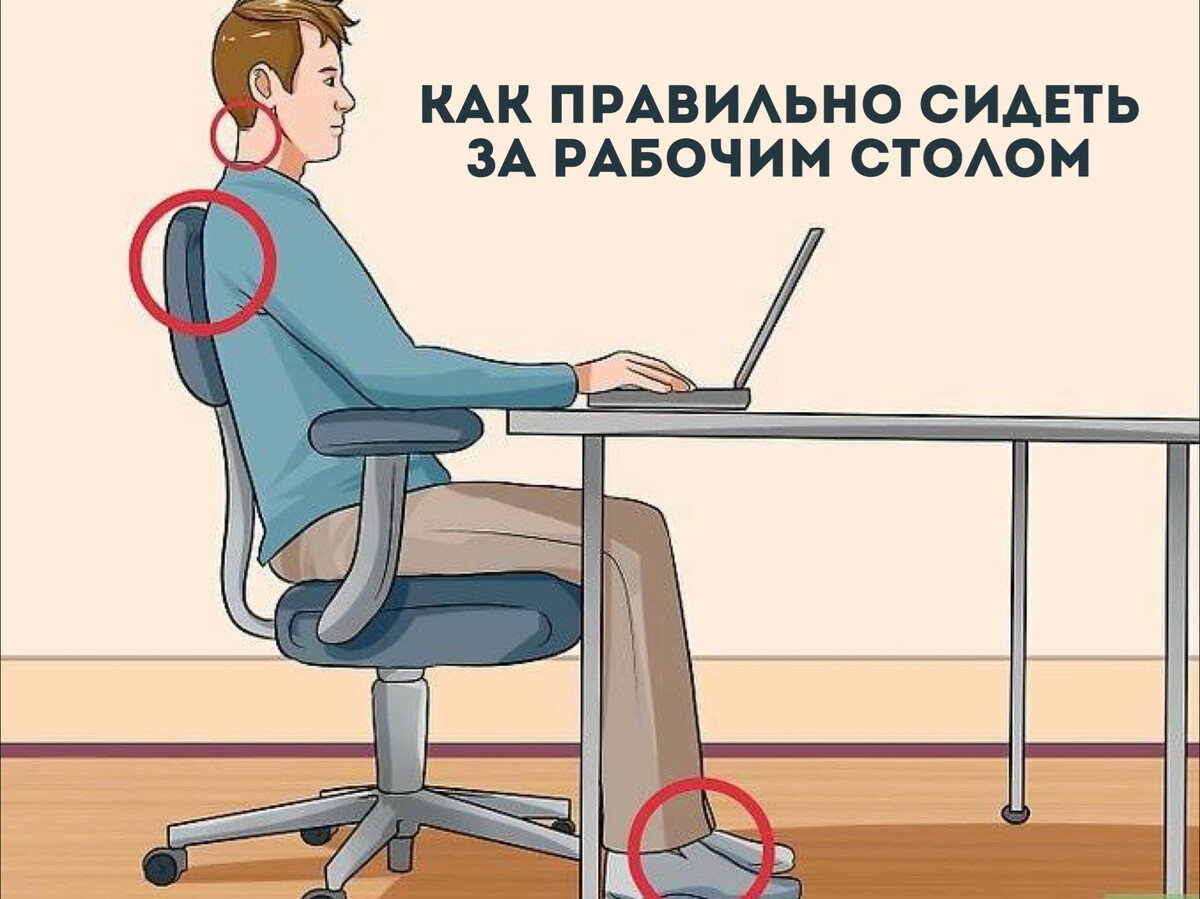 По выходу на работу как правильно. Правильная посадка за компьютером.