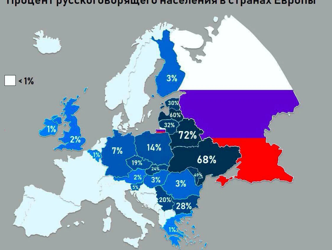 Карта русский язык в мире