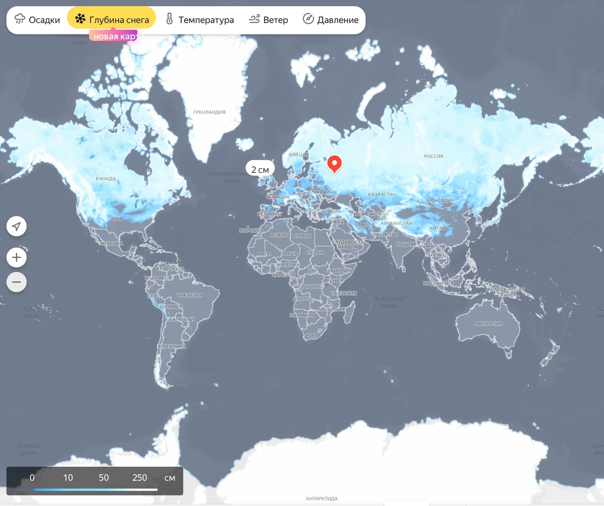 Ответы Mail.ru: Есть в природе нормальные карты текущего снежного покрова по РФ?