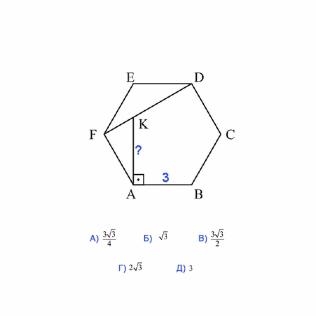 Шестиугольник со сторонами abcdef