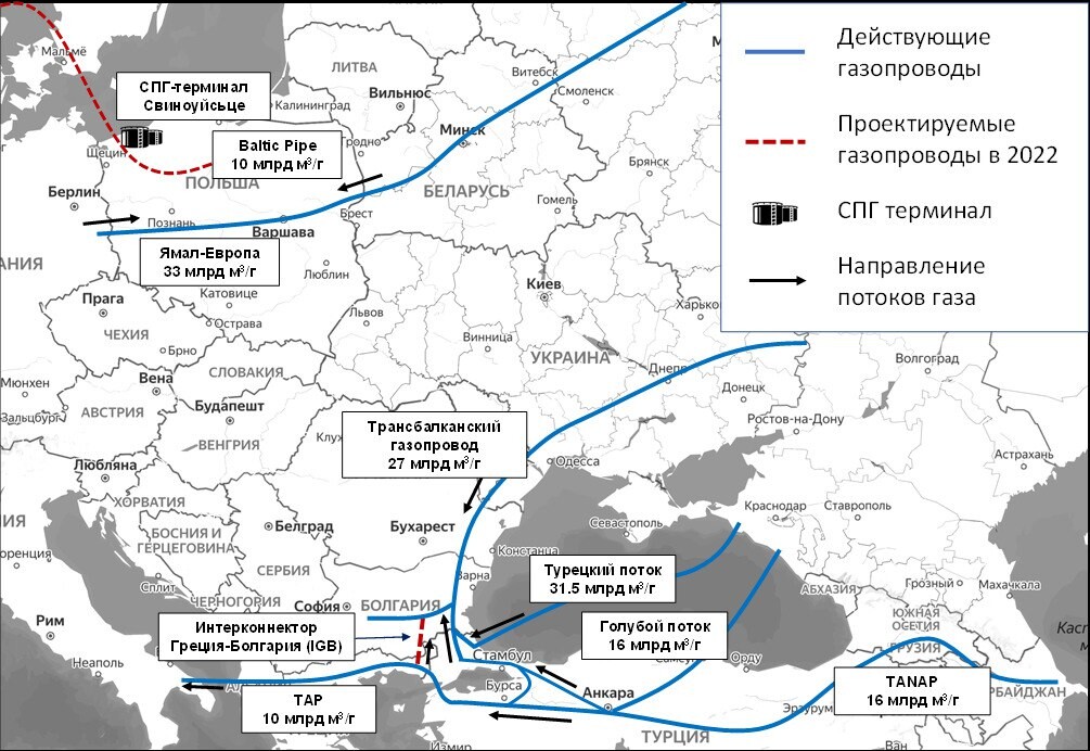 Карта газопровода через украину в европу 2022