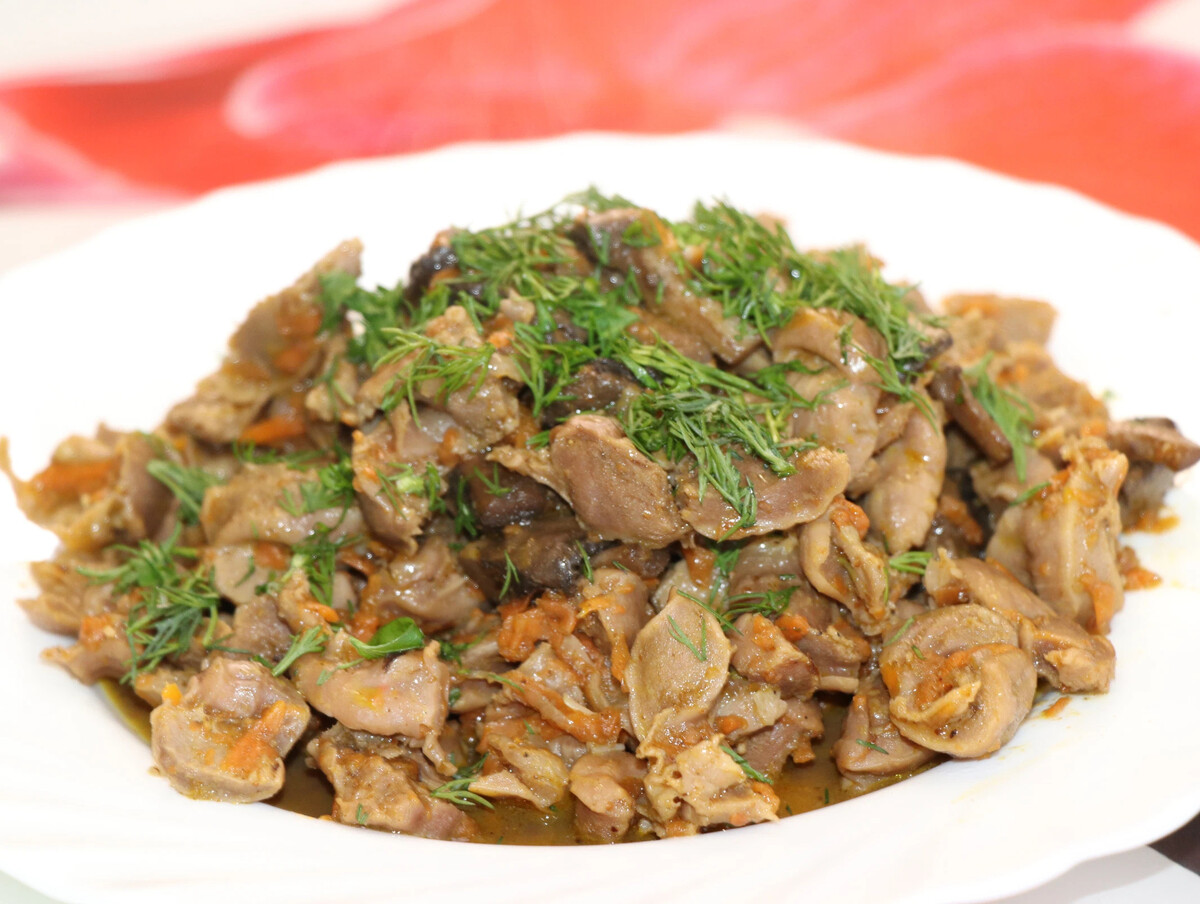 Куриные желудки в мультиварке рецепт