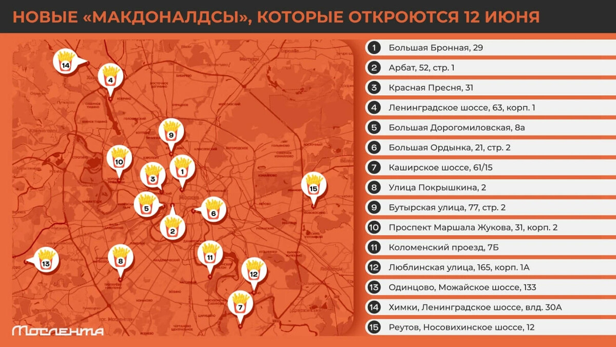 Карта макдональдс в россии