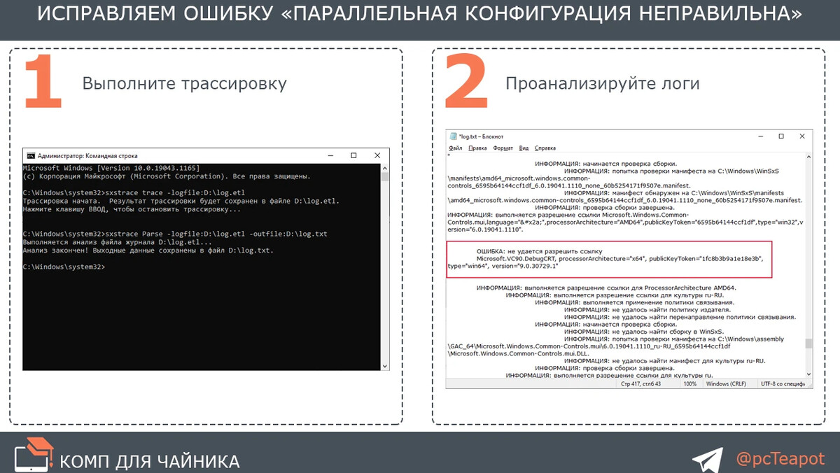 Исправляем ошибку «Параллельная конфигурация неправильна» При запуске… |  Комп для чайника | Дзен