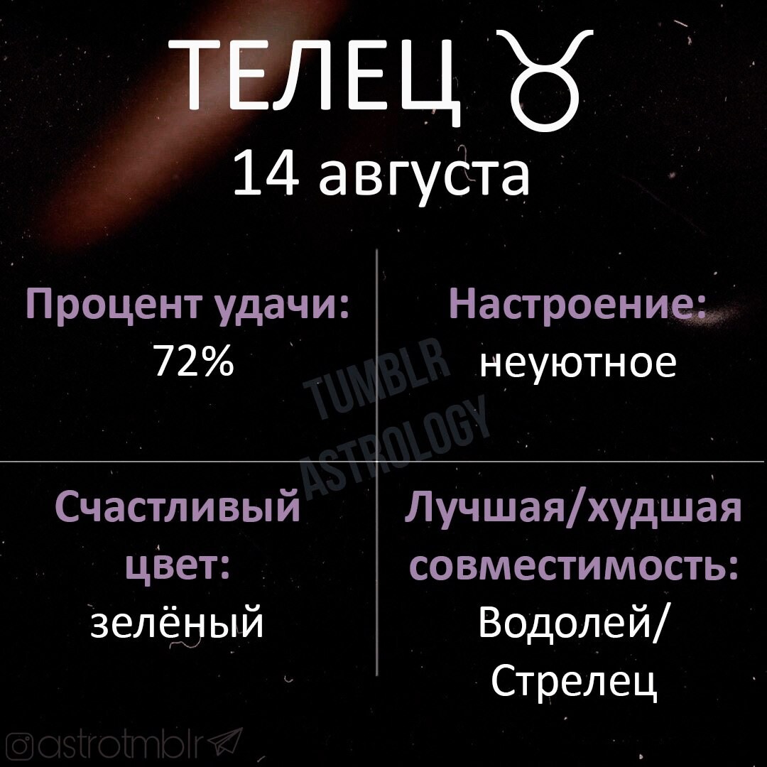 Телец 14 мая 2024