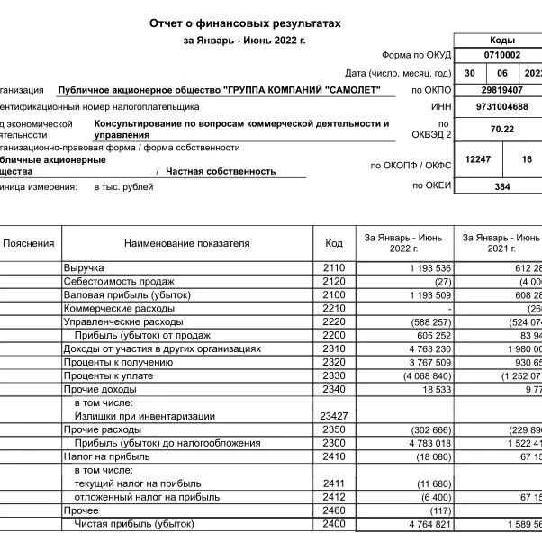 Годовой отчет 2022