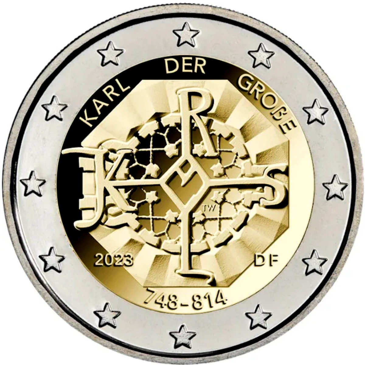 1275 Лет Карлу великому 2 евро. Монеты 2 евро 2023. 2 Евро 2023 года.