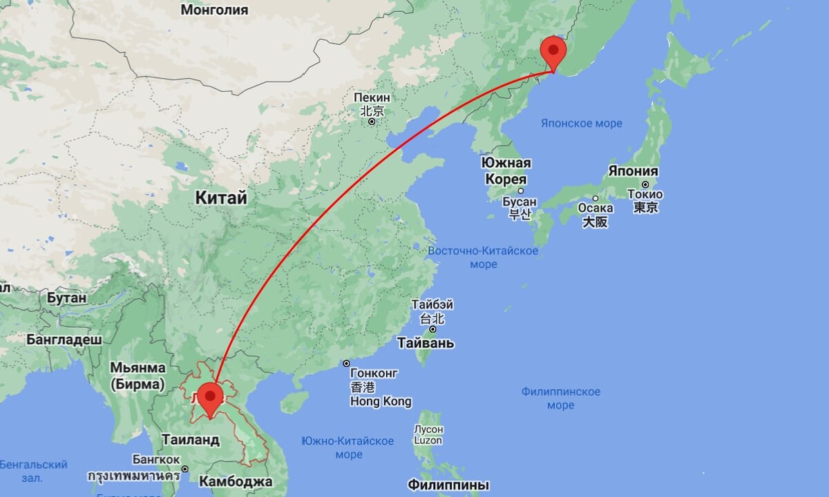 Карта полетов из владивостока