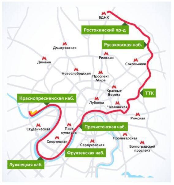 Карта москвы с перекрытыми улицами