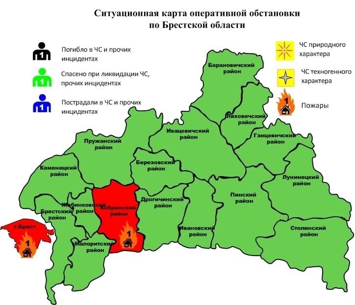 Карта пинского района с деревнями брестской области