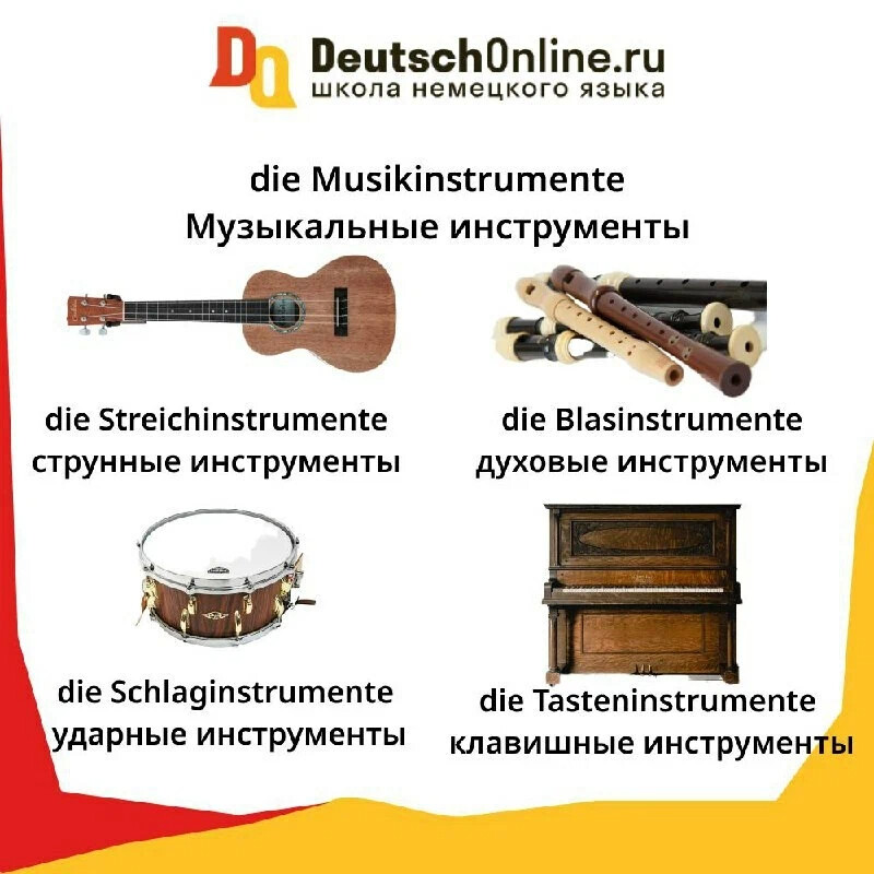 Музыкальные инструменты на немецком 📌Сегодня мы с вами посмотрим на ...