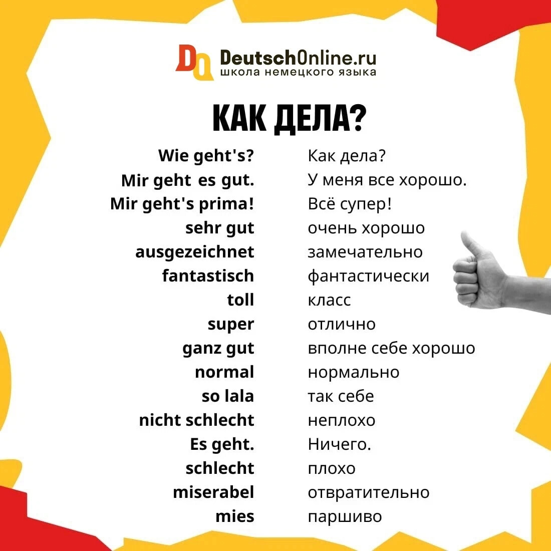 как дела перевод на немецкий язык