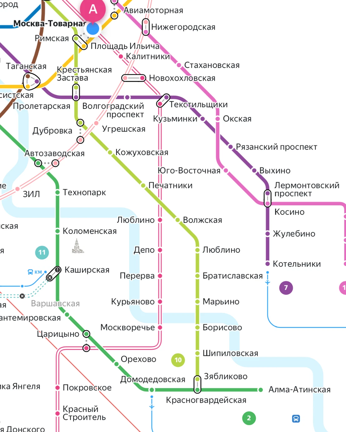 Метро москвы схема стахановская на карте