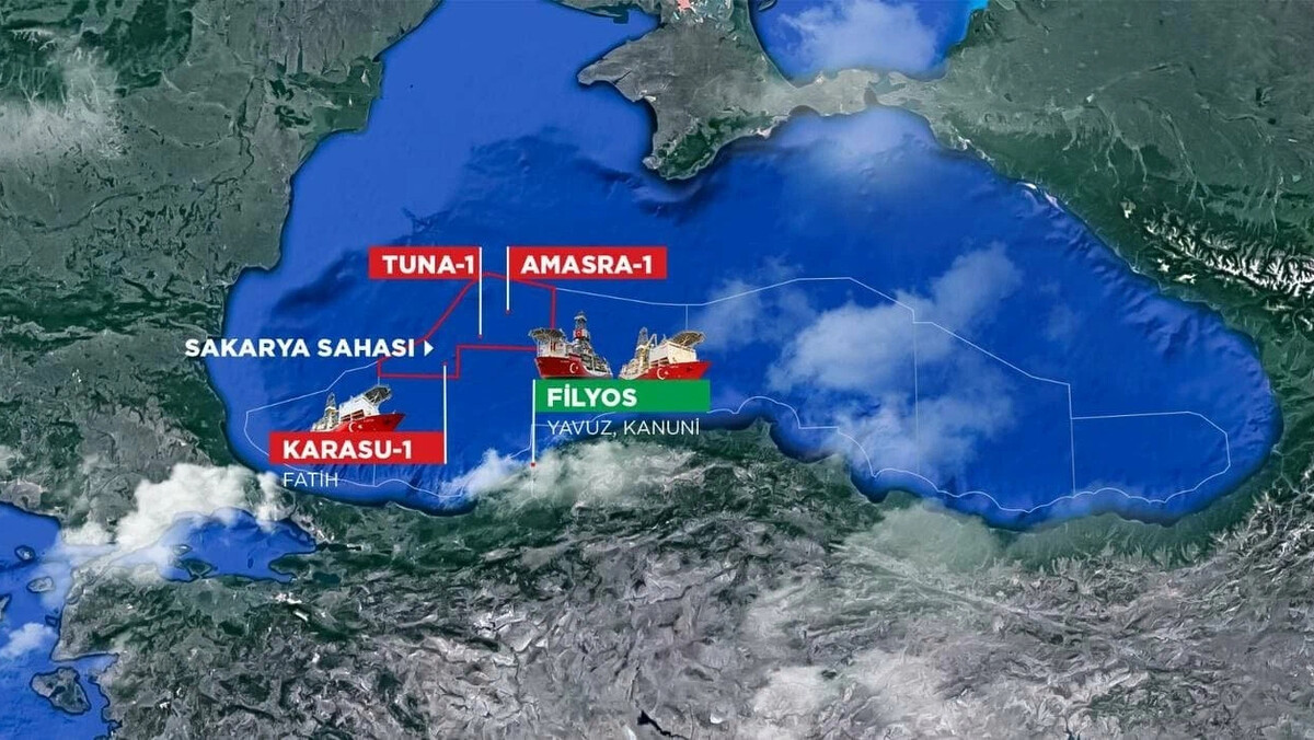 Месторождения газа в черном море карта