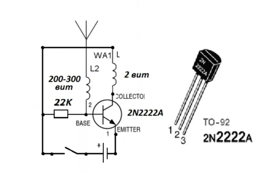 2n2222 схема включения