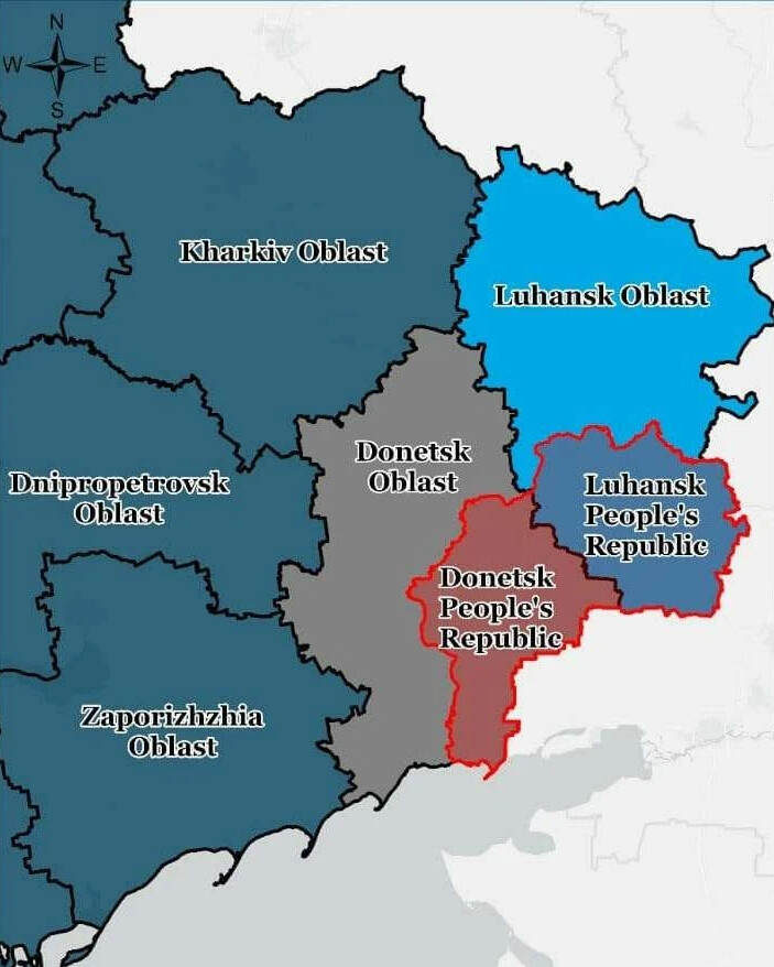 Карта луганской и донецкой обл