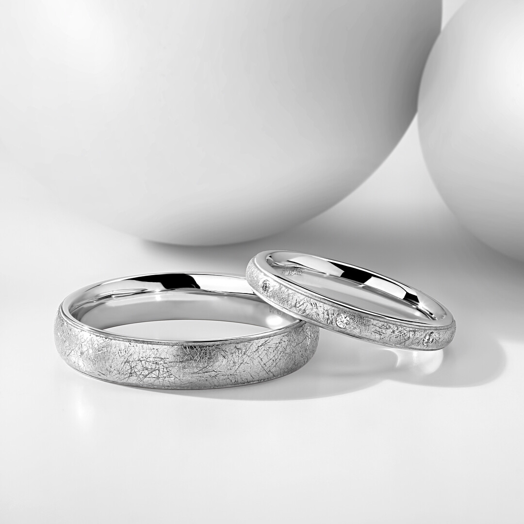 Свадебные кольца с белого золота