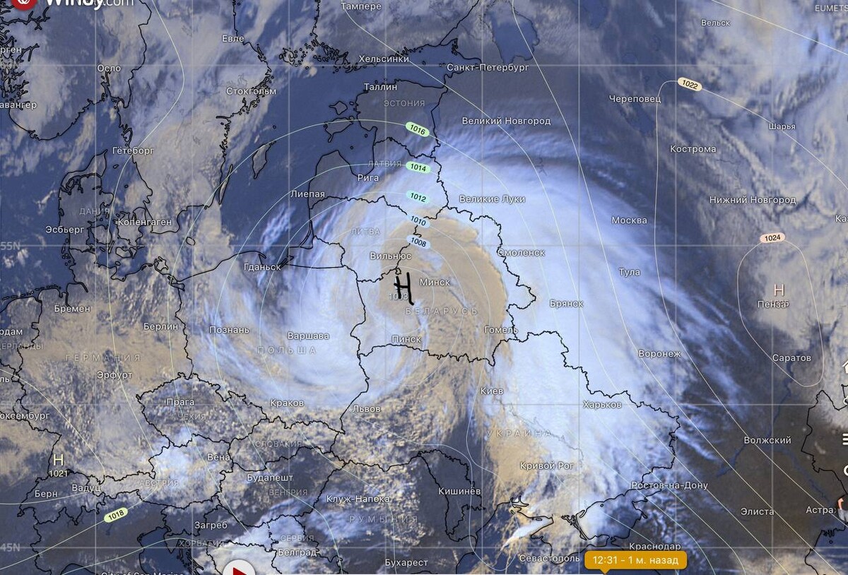 Карта циклонов и антициклонов онлайн со спутника онлайн