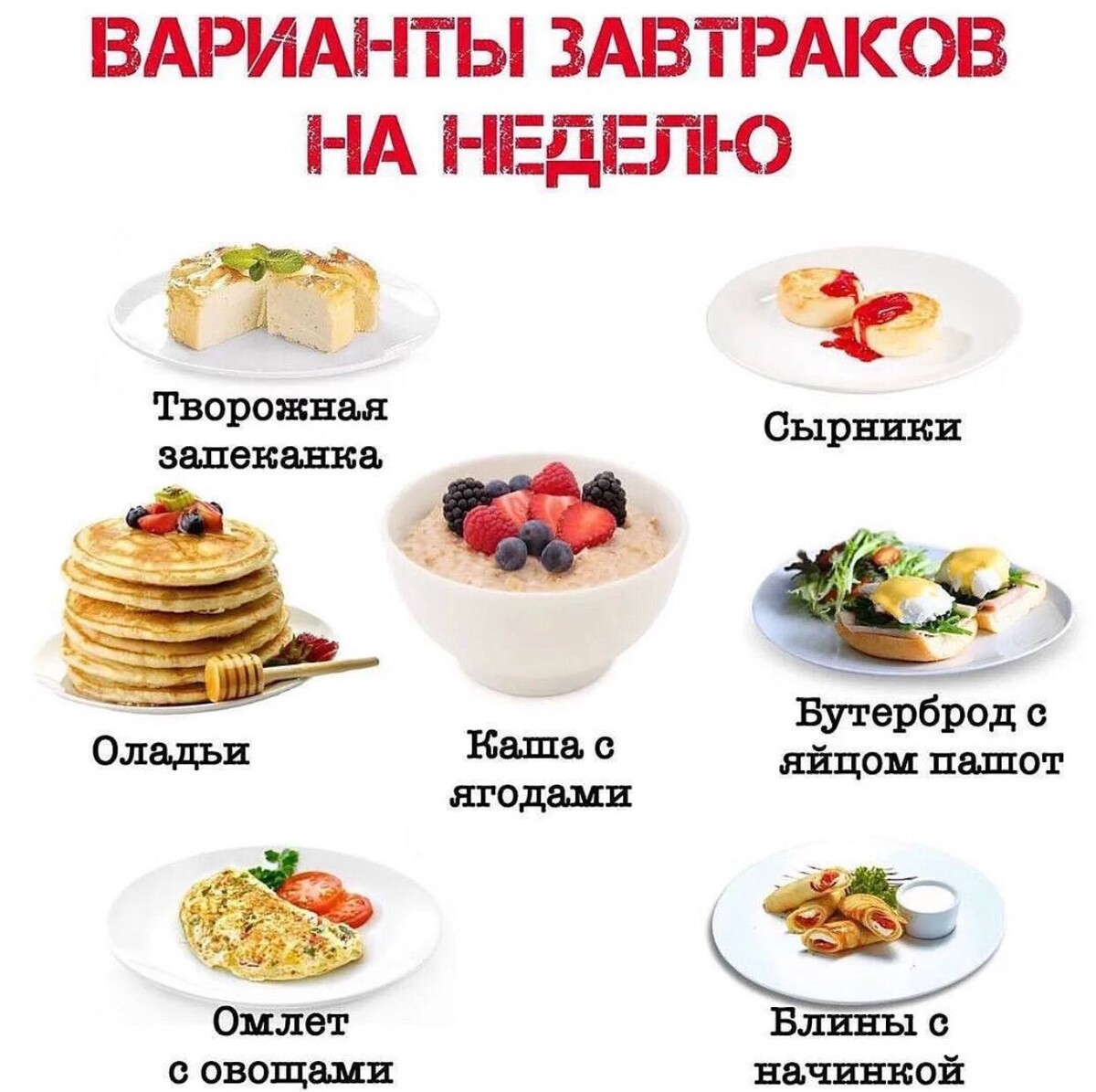 Завтрак варианты меню
