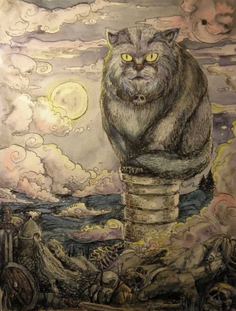 Кот баюн мифология. Славянская мифология существа кот баюн. Кот баюн в славянской мифологии. Кот баюн людоед. Русская мифология кот баюн.