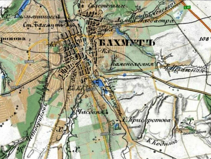 Подробная карта бахмут