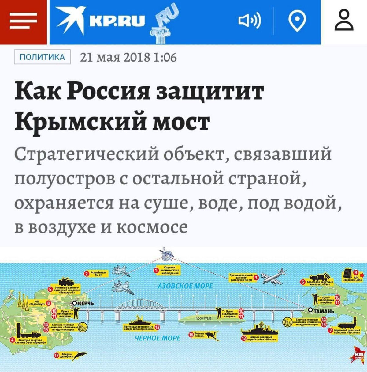 Как защищен крымский мост в военном плане