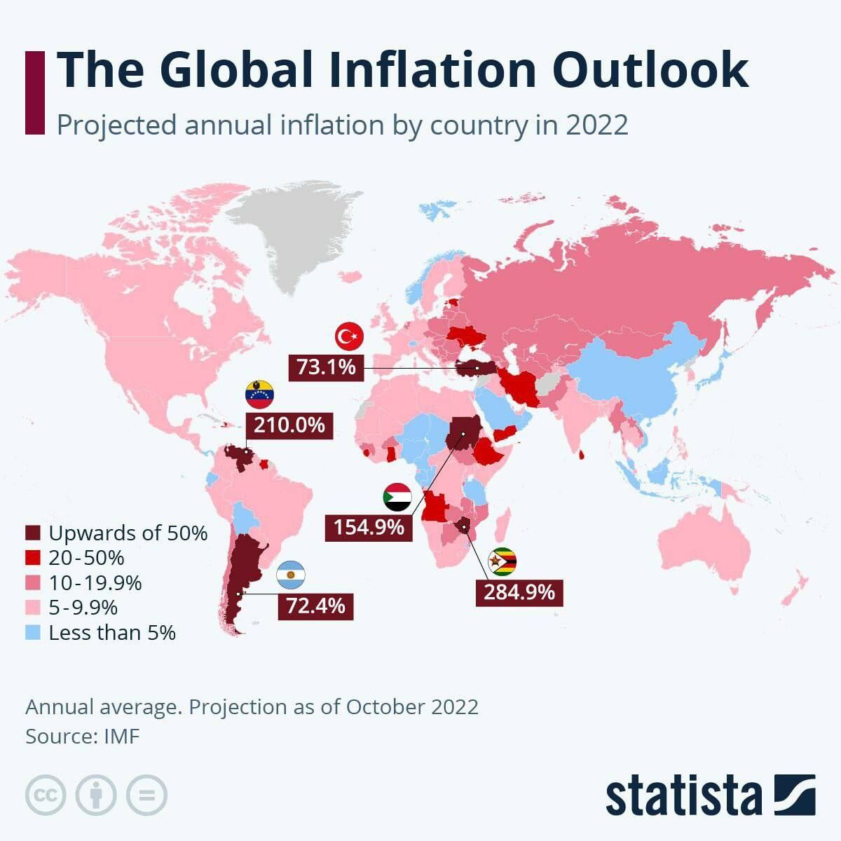 Риа в мире. Уровень инфляции по странам. Карта инфляции в мире.