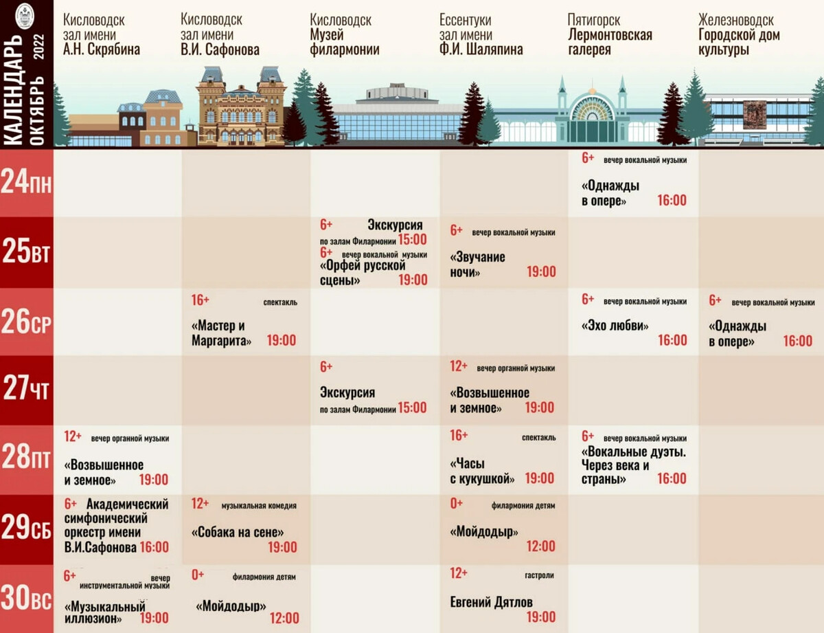 Схема зала сафонова в кисловодске