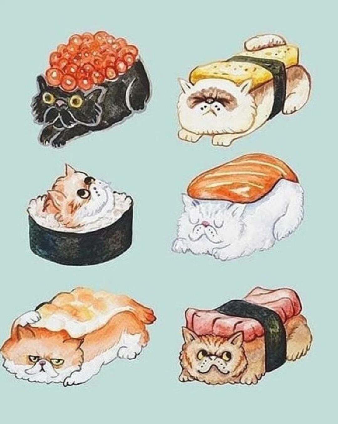 Как нарисовать роллы и суши