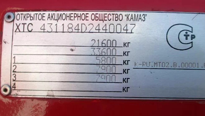 Расшифровка ВИН/VIN кода КАМАЗ VIN код автомобиля КАМАЗ наносится на ...