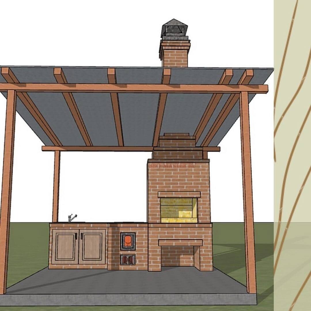Построить зону барбекю под навесом своими руками чертежи и фото