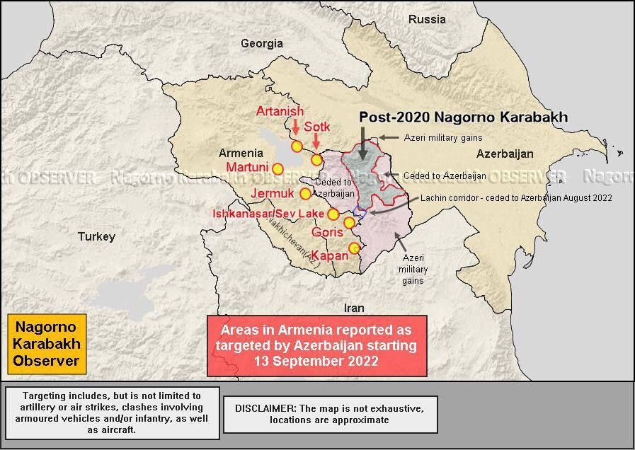 Карта карабаха и армении и азербайджана сегодня