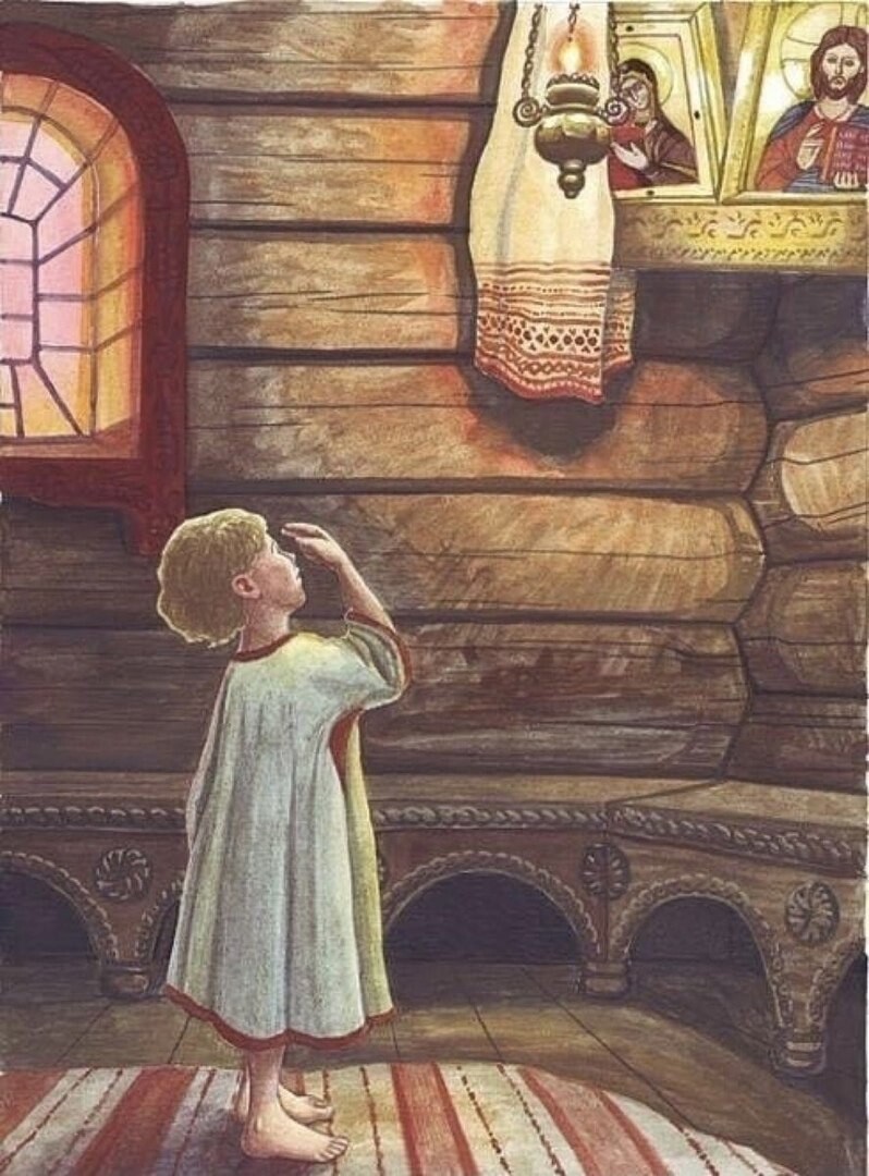 Мальчик молится картинка