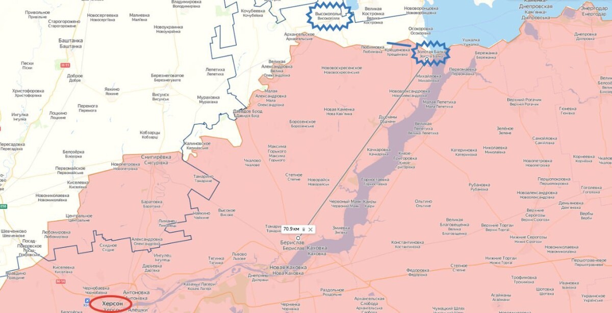 Берислав херсонская область карта