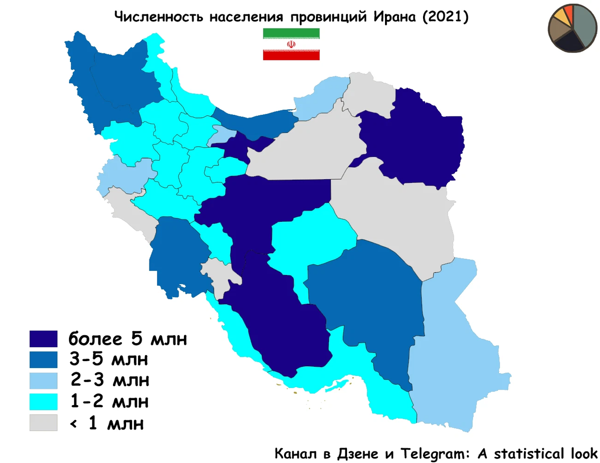 Карта населения ирана