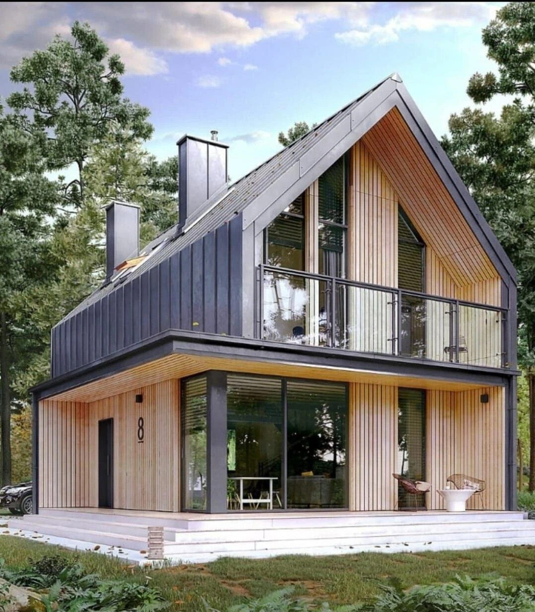 Дом в стиле барнхаус из сип панелей