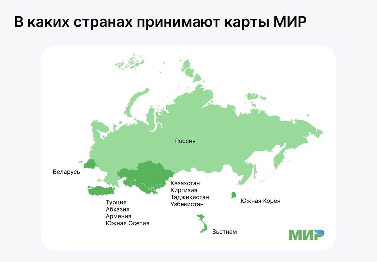 Российские карты работают в турции