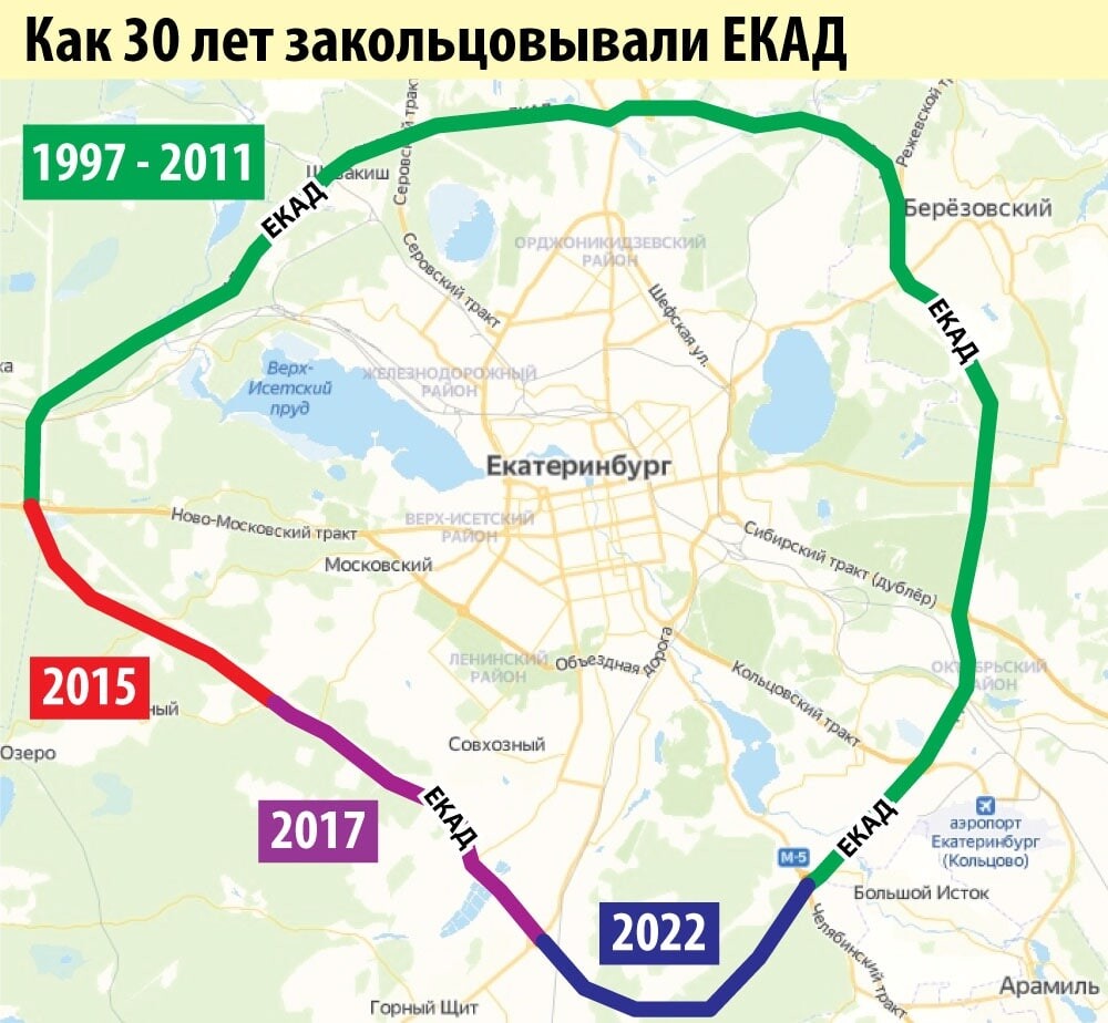 Объездная дорога екатеринбург карта кольцевая екад