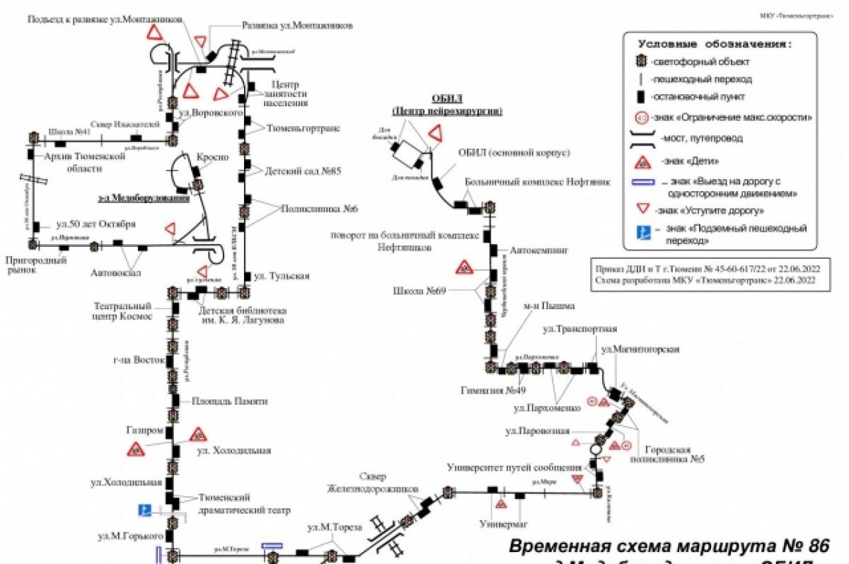 Схема маршрута 77